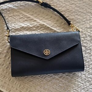 Tory Burch Navy Crossbody Bag with Gold Accents